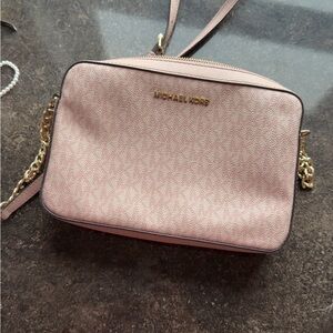 Michael Kors Blush Crossbody Bag with Gold Chain